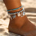 Bohemian Starfish Stone Anklets Set For Women Handmade Wave Anklet Bracelet on Leg Jewelry