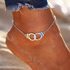 Silver Color Handcuffs Anklets for Women Bohemian Freedom Ankle Bracelet  Barefoot Party Jewelry