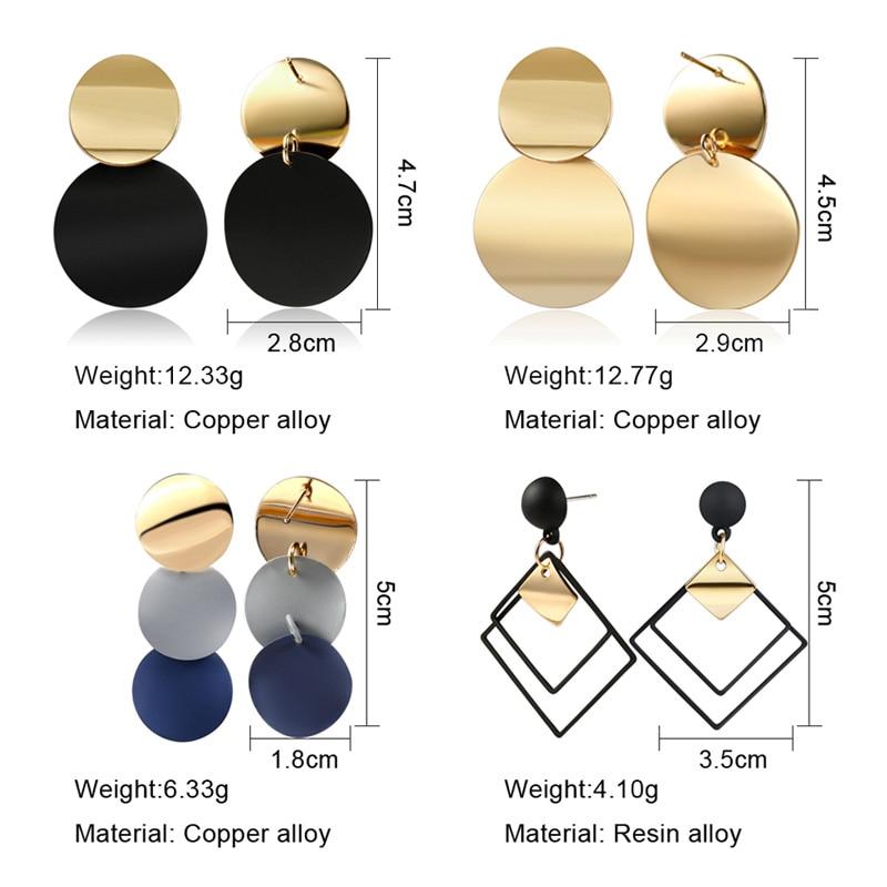 New Korean Heart Statement Drop Earrings  For Women In Fashion Vintage Geometric Acrylic Dangle Hanging Earring Jewelry Style