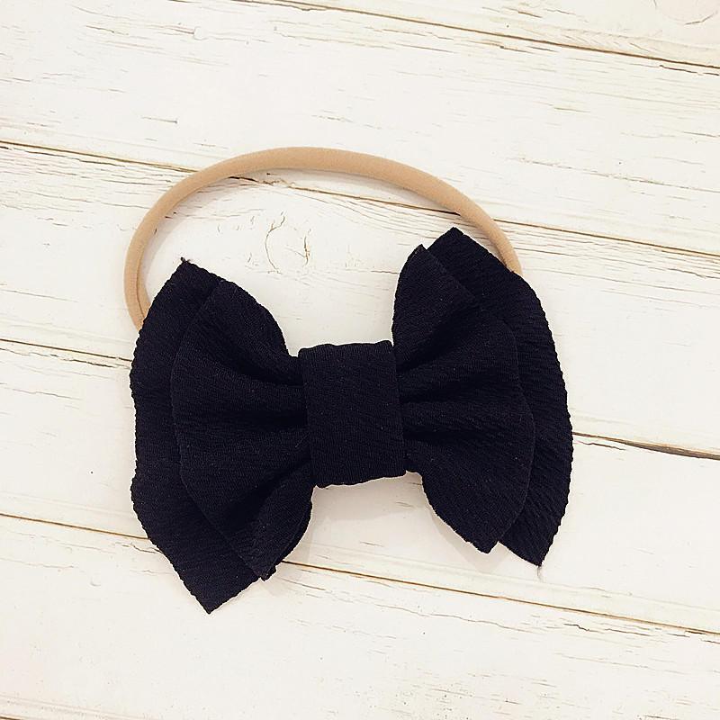 Modern Fashion Floral Headband Newborn Baby Elastic Hairbands Pearl Fresh Style Bow Knot For Girls