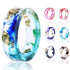 Handmade Luxury Nature Ring with 8 Colors High Quality Gold Foil Paper Inside Transparent Resin Rings for Women and Men