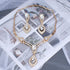 Luxury American fashion Wedding Jewelry sets Gold-color Charm women clothing accessories blue crystal