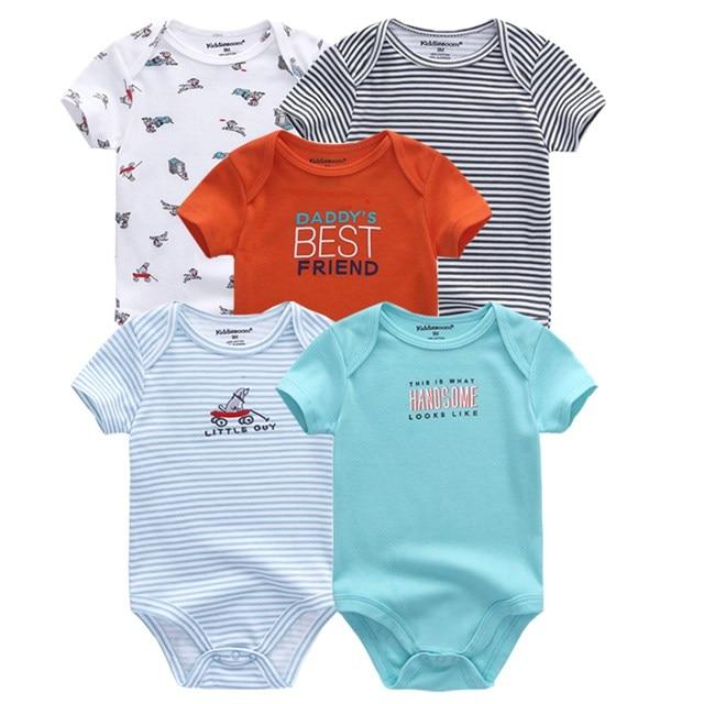 5 PC Baby Summer High Quality Striped Rompers Jumpsuit For Boy & Girls Comfortable Clothes