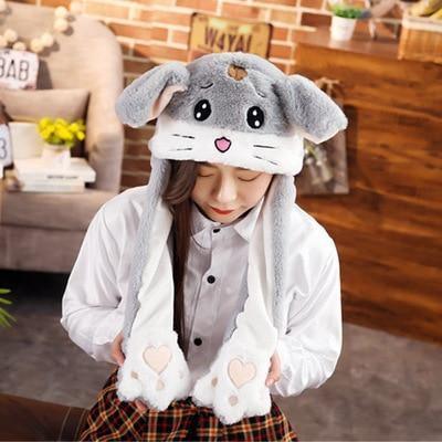 Modern Elegant Winter Interesting Girls Animals Ear Moving Jumping Hats Children and Adults Women Warm Rabbit Winter Caps In Modern Design