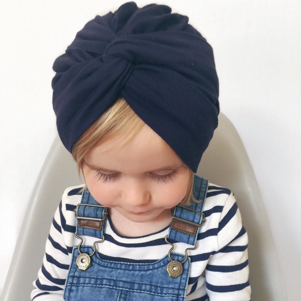 Indian Baby Turban Hat Cotton Baby Girls Kids Turban Headband Hair Head Bands Wrap Accessories for Children