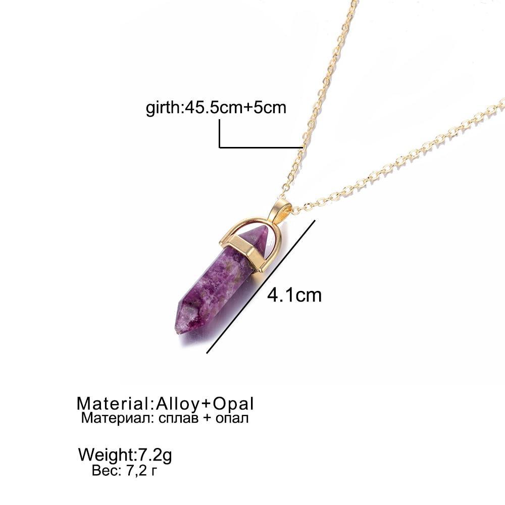 New Modern Fashion Trend Crystals Necklace Amazing Bohemian Hexagon Opal Pendant Elegant Necklace Luxury For Female Hexagon Crystal Necklace Gift