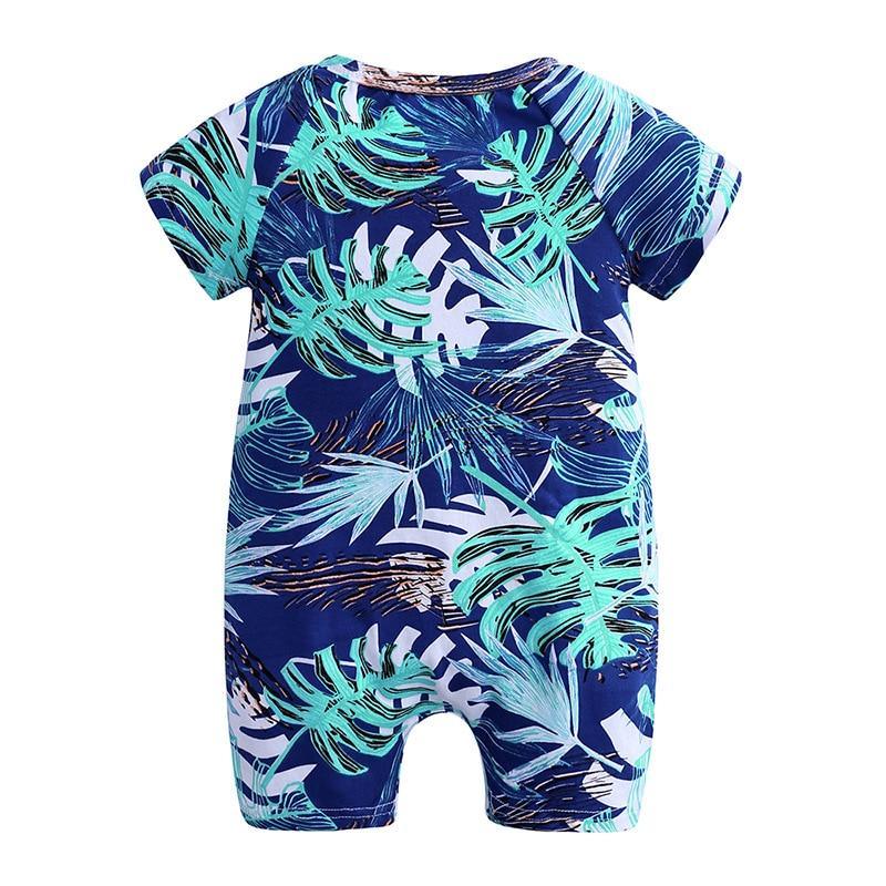 Summer Newborn Fashion Boy and Girls Printed Flower Short-sleeved Romper /  jumpsuit For Kids