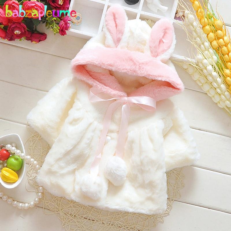 Baby Girls Jackets Cute Hooded Princess Warm Kids Fur coat children's outerwear For Girls Modern Cotton Coat For Baby and Kids