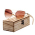 Modern Cat Eye Sunglasses for Women Polarized Sunglasses with metal frame and natural Bamboo wood frame Fashion Style