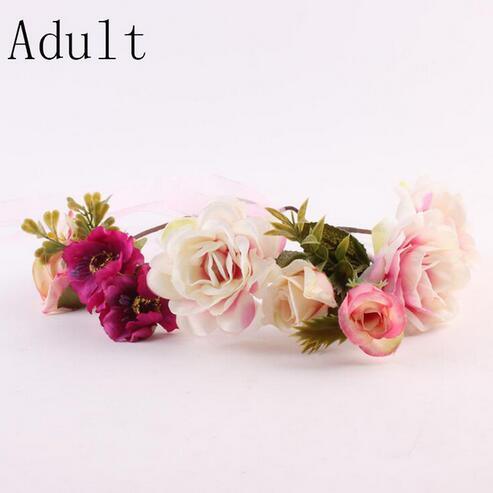 Luxury Modern Newborn Headband Flower Crown Mother Kids Matching Hair Band Accessories Flower Headband For Mother and Daughter