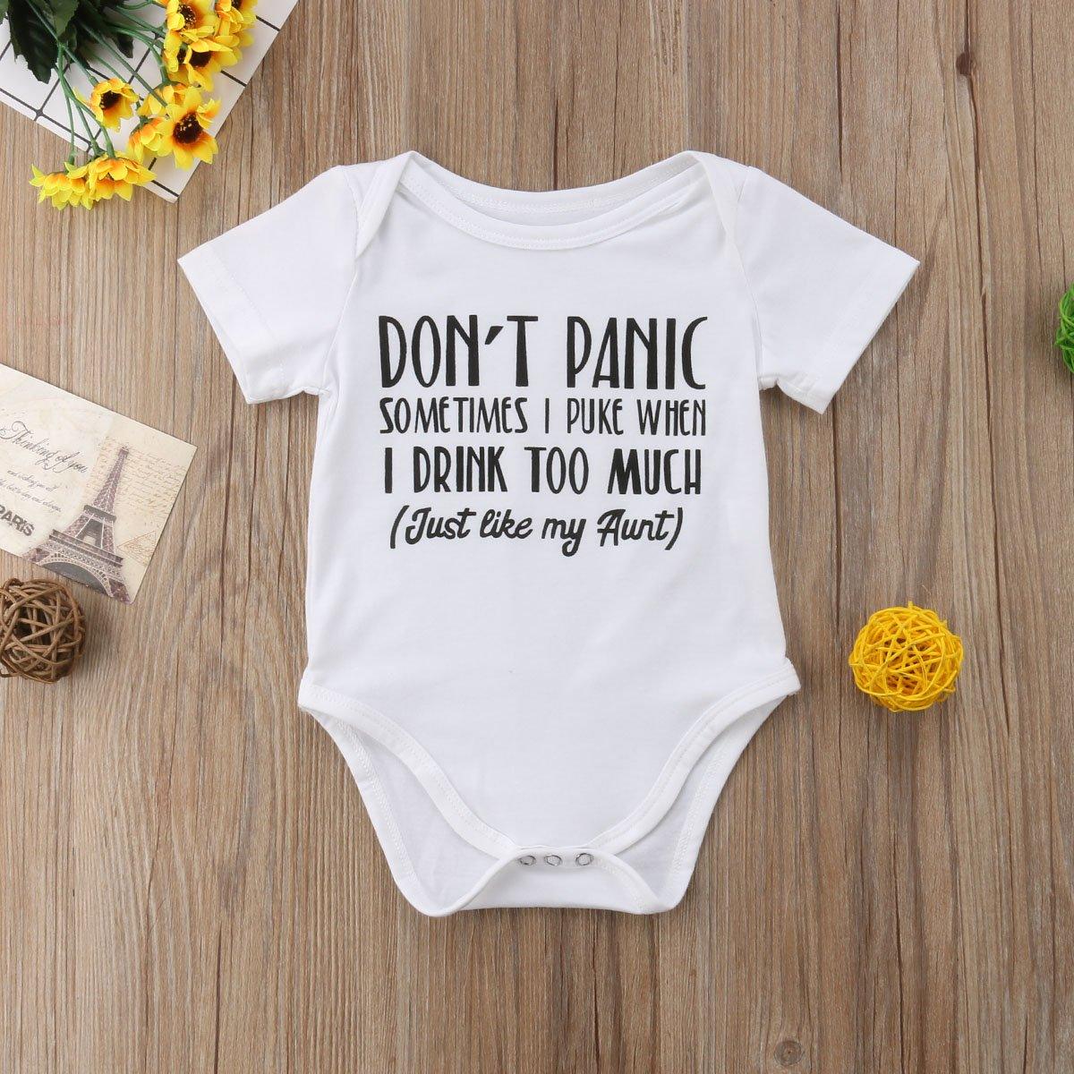 Newborn Infant Baby Boys Girls Funny Letter Cotton Romper Jumpsuit Clothes Outfits For Boys And Girls In Classic Modern Printed  Design