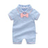 Style Summer Baby Boy girl Rompers 100% Cotton Gentleman Romper Toddler Kids Jumpsuits For Boys