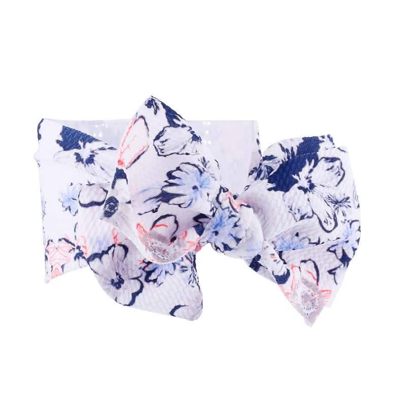 Handmade Bow Flowers Baby Headbands Printed Bowknot Elastic Baby Turban Newborn Hair Accessories For Baby Girls