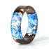 Handmade Elegant Romantic Dried Colorful Real Flower Wood Resin Epoxy Ring Gold Foil Inside Ring for Women