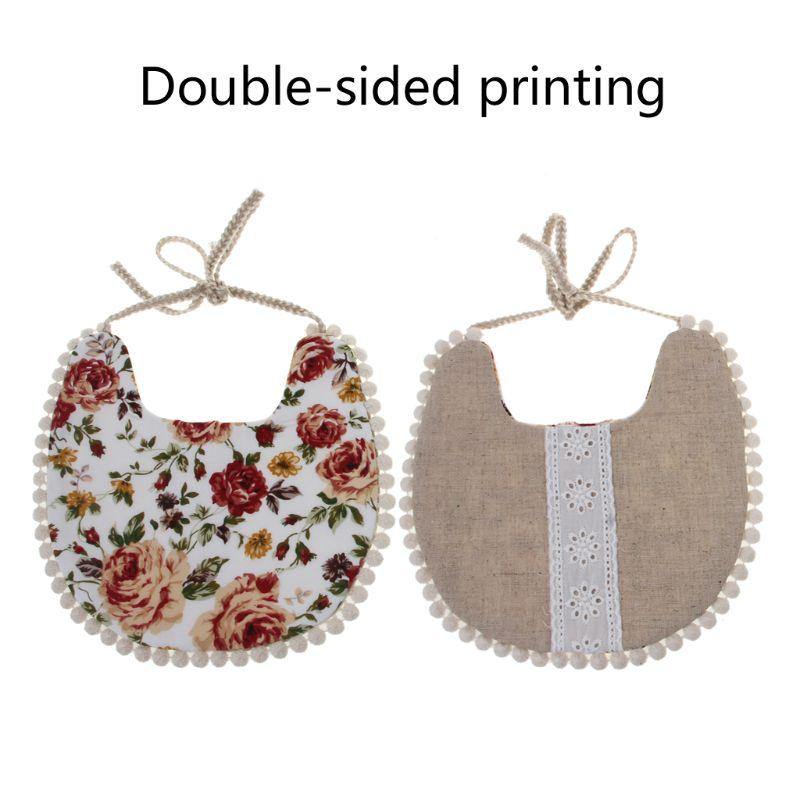 Modern Handamde Saliva Towel Floral Vintage Newborn Double Side Bibs Boys Girls Props Bandana Countryside Bib For Kids