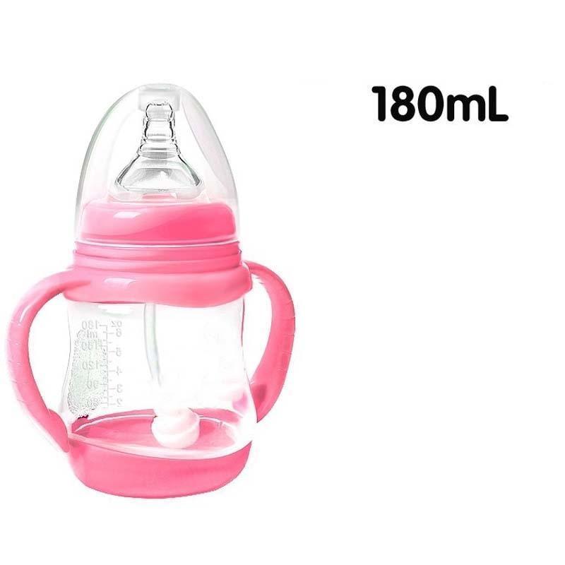 Baby Safe Plastic BPA Free Anti-colic Baby Milk Water Juice Bottle with Straw for Infant Feeding For Kids