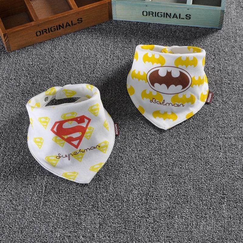 Cotton Baby Bibs Double Layers Saliva Scarf Fashion Cartoon Print Baby Triangle Towel For Newborn Boy Girl