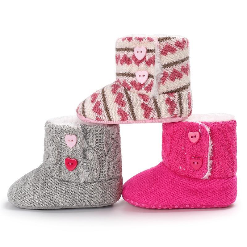 Trend NEW Modern Fashion Anti Slip Modern Soft Sole Knitted Elegant Baby Boots Perfect For Baby Girls For Autmn and Winter Season