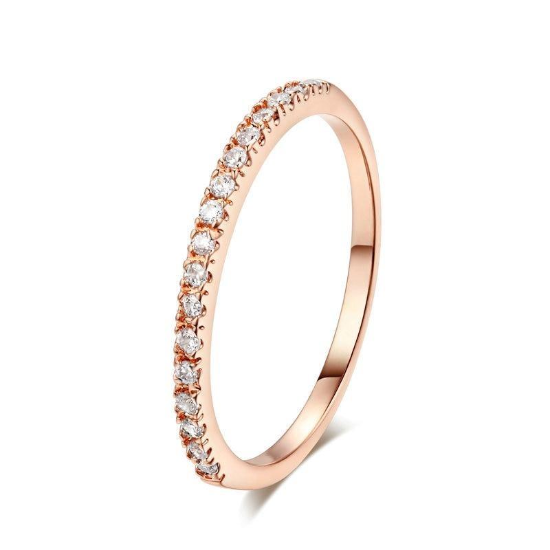 Luxury Diamond Wedding Ring For Women In Shiny Modern Classical Multicolor Mini Cubic Zirconia Rose Gold Style Color Cubic Zirconia Jewelry