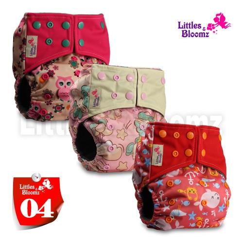 Modern Luxury Printed Washable Real Cloth Pocket Nappy,3 nappies/diapers Set For Girls and Boys Baby In Elegant Style