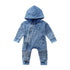 Newborn Infant Baby Boys Long Sleeve Zipper Hooded Rompers Cotton Jumpsuit For Kids In Modern Design