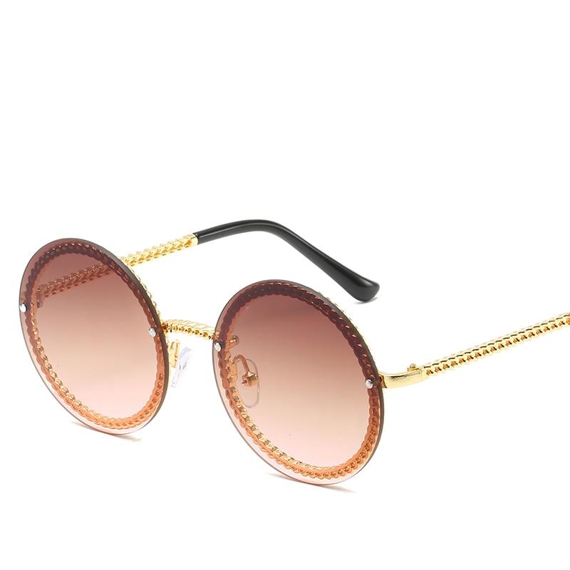 NEW 2021 Famous Luxury Round Retro Rimless Elegant Woman and Lady Sunglasses Style With Zircons and Diamonds and UV400 Protection