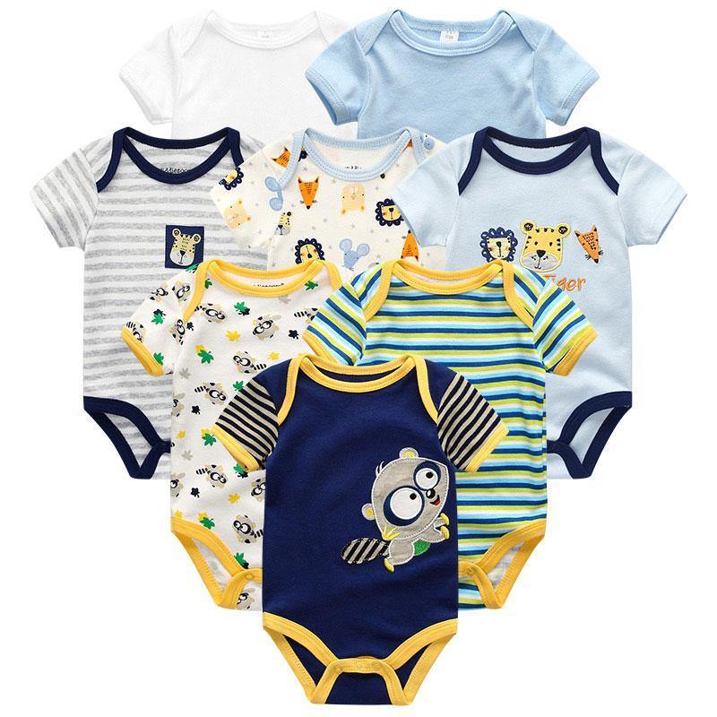 8PCS Set Modern Baby Rompers Cotton Overalls Newborn Clothes Jumpsuit Sumemr Baby set for Boys and Girls Kids