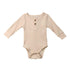 Newborn Infant Baby Girl Boy Ribbed Bodysuit  Ruffle  Long Sleeve One-Pieces Solid Jumpsuit Outfits For Girls