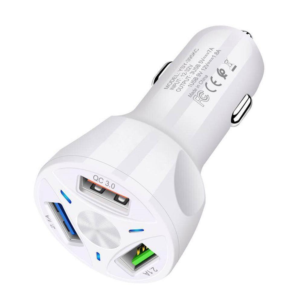 Universal Black Car USB Charger Quick Charge 3.0 4.0 18W Fast Charging In Car 3 Port Mobile Phone Gadgets