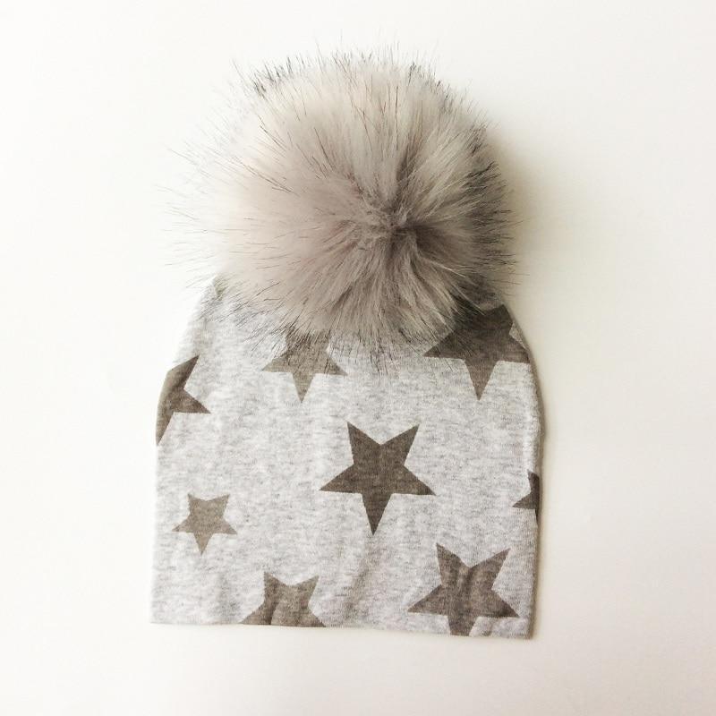 Luxury Modern Baby Hat Cotton Printing Hat With Pompon For Girls Autumn Winter Boys Caps Children Bonnet For Kids