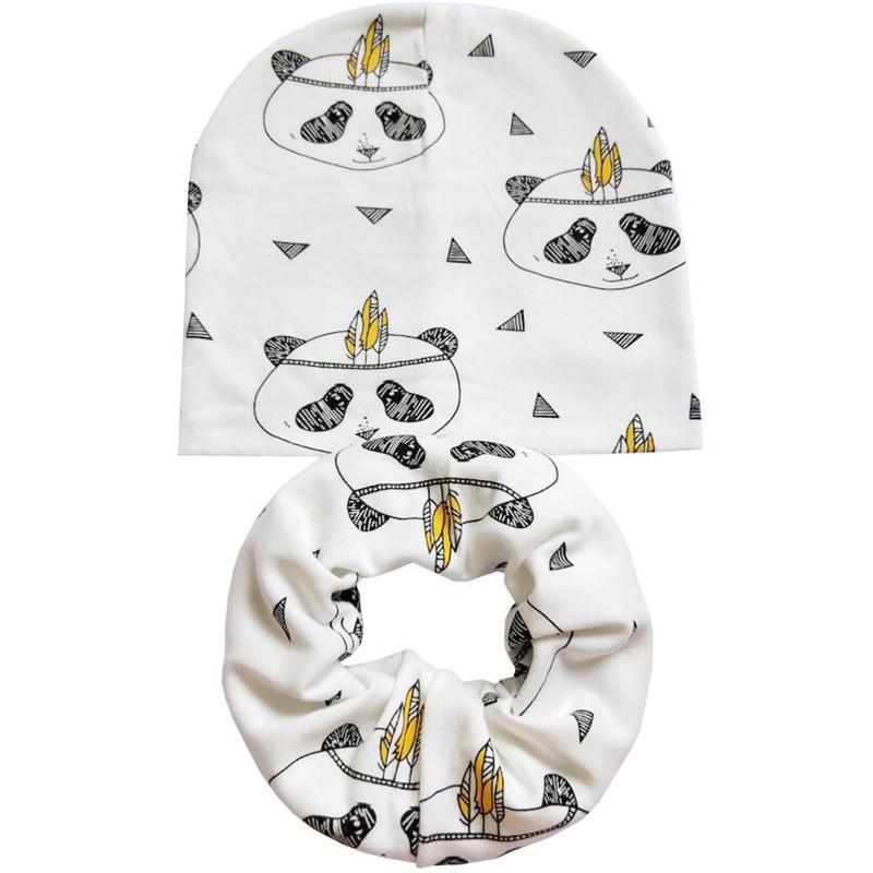 Modern Cartoon Cotton Baby Hat Winter Baby Girls Hat Newborn Boys Hats Kids Cap Scarf Set Children Beanies For Kids With Scarf