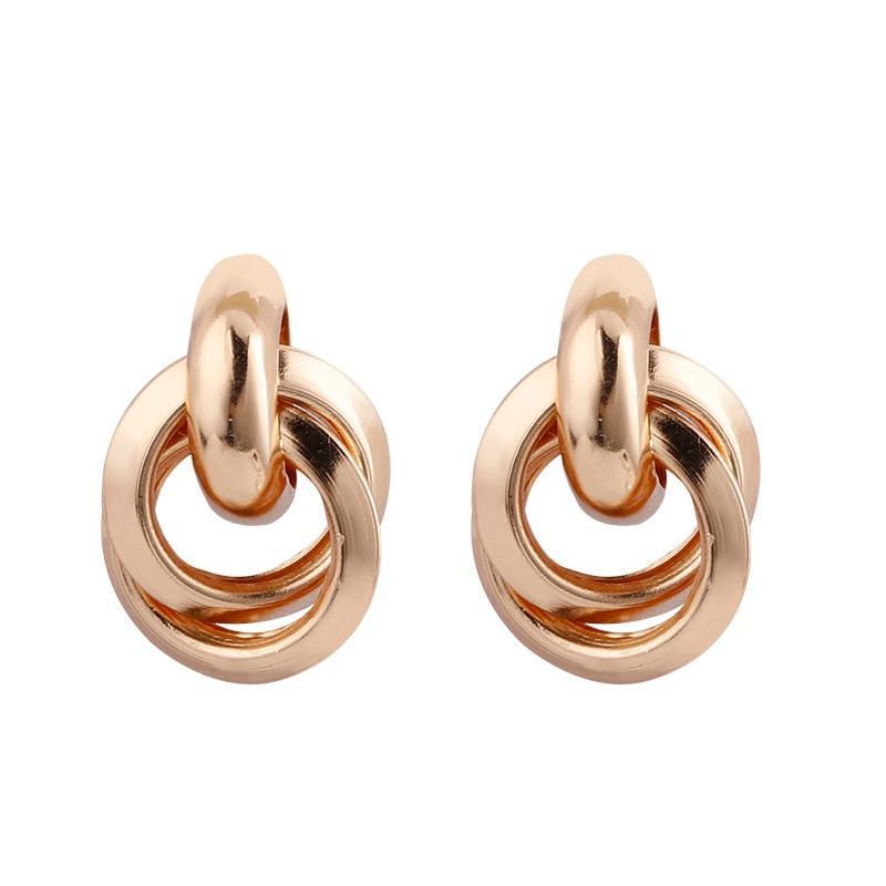 Modern Retro New Trend Flashbuy Gold Alloy Drop Earrings For Women  In Simple Exaggeration Elegant Style