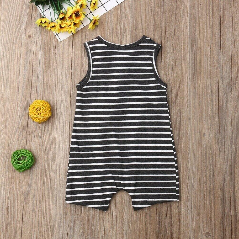 Summer Clothing Newborn Infant Baby Boy/Girl Striped Romper Sleeveless Outfit Jumpsuit Pajamas