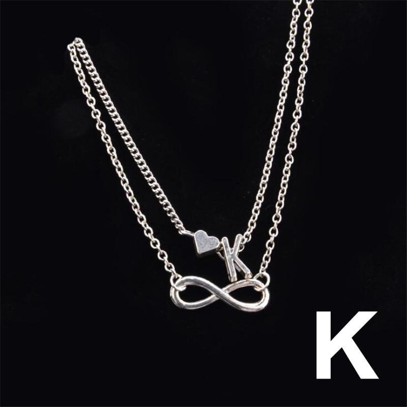 Anklet Heart Infinity Silver Color Ankle Bracelet 26 Letter Anklets For Women Foot Jewelry Style