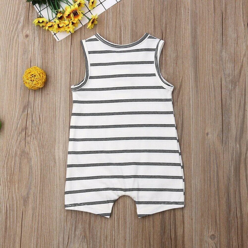 Summer Clothing Newborn Infant Baby Boy/Girl Striped Romper Sleeveless Outfit Jumpsuit Pajamas