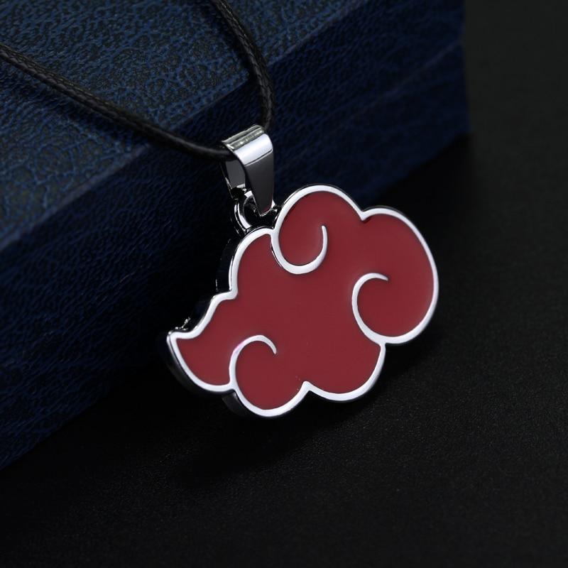 New Modern Japanese Anime Cosplay  Akatsuki Elegant Red Cloud Sign Metal Pendant Luxury Necklace Women Men Necklace