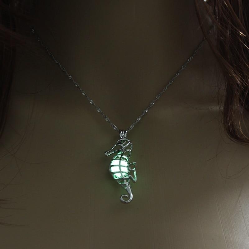 Modern Amazing Moon Glowing Necklace Gem Charm Elegant Jewelry Silver Plated Women Halloween Pendant Hollow Luminous Stone Pendant Perfect Necklace Gifts