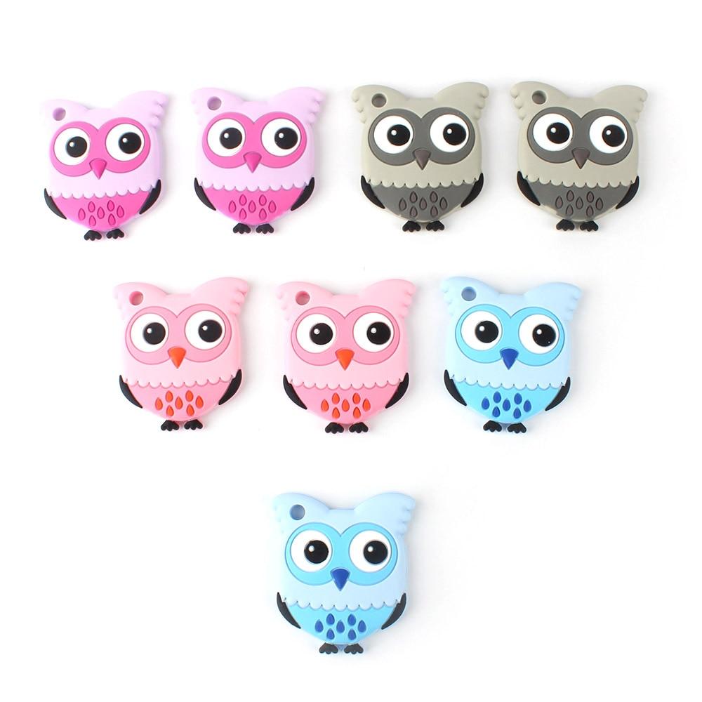 Owl Silicone Teethers Food Grade For Baby Teething  Silicone Beads Teething Toddler Toys For Kids