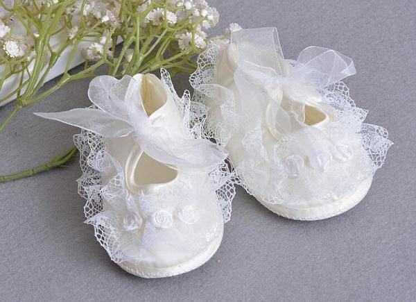 Baby Girls Princess Flowers White Elegant Luxury Shoes High Quality Lightweight Soft Sole Shoe