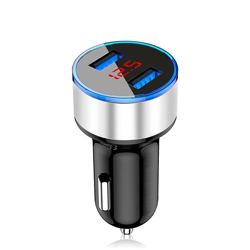 3.1A Dual USB Car Charger With LED Display Universal Mobile Phone Car-Charger Useful Gadgets For Drivers