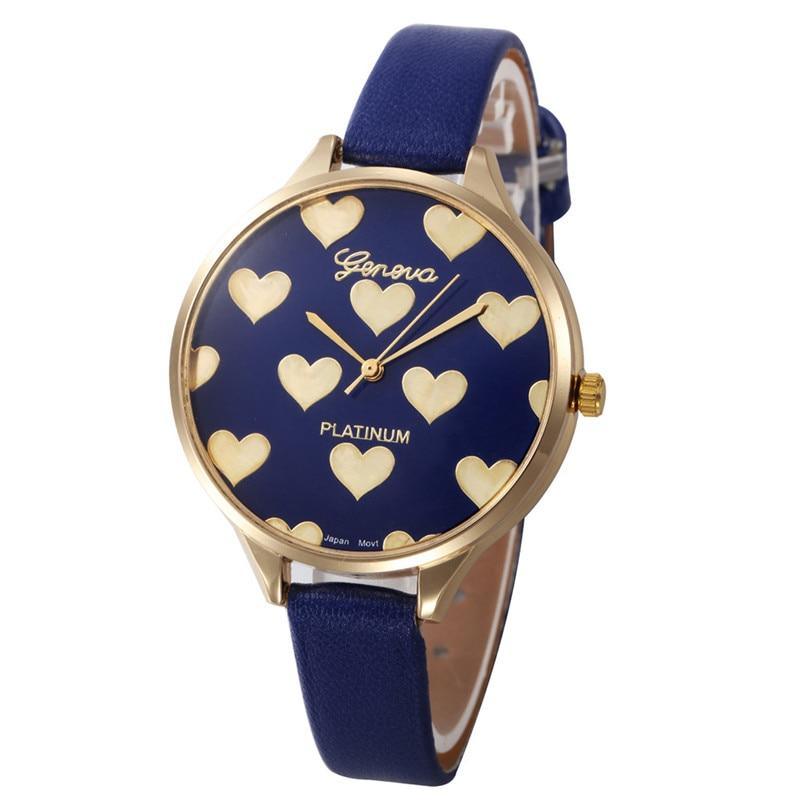 Elegant Luxury Women Wacth With Heart Pattern Women Watches PU Leather Quartz Watch Ladies Watch For Women Ladies and Girls