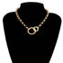 Punk Choker Necklace Hip Hop Jewelry Trendy Iron Thick Chain Circle Necklace Women Neck Accessories