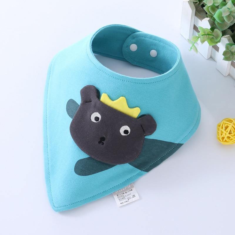 Baby Bibs Waterproof Triangle Cotton Cartoon Child  Dribble Bibs Newborn Absorbent Cloth Bib for Kids in Cat Design