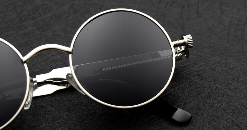 Luxury Popular Retro  Gothic Steampunk Polarized Men and  Women Brand Designer Vintage Round High Quality Metal Frame Sunglasses With UV400 Protection