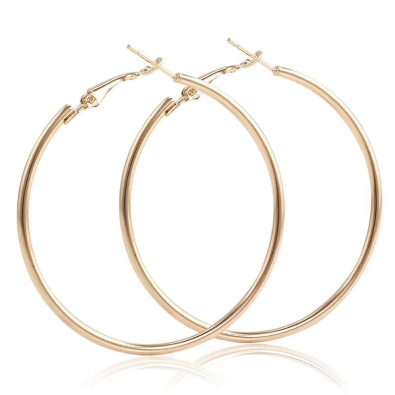 New Elegant Luxury Trendy Punk Big Size Hoop Earrings In Gold And Silver Color For Women