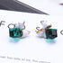 High Quality Fashion Gift Bow Knot Cubic Green Rhinestone Stud Earrings For Women in Crystal Jewelry Style