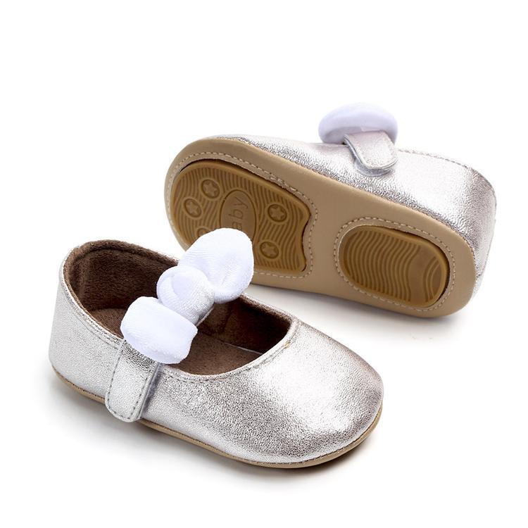 Baby Shoes Infant Girl First Walkers Bowknot Soft Rubber Sole Newborn Pre Walkers Shine Stylish Shoes