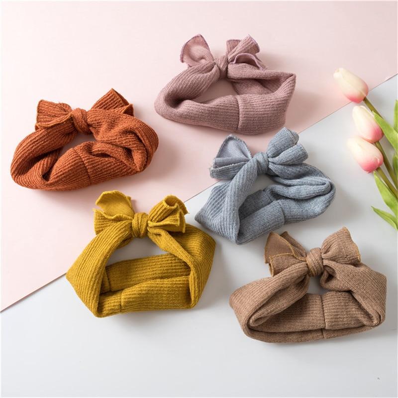 Cute Baby Girl Headbands Knitted Newborn Baby Bows Haiband Turban Head Warm head band