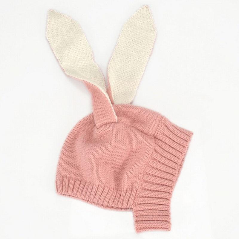 Mdoern Luxury Toddler Infant Knitted Baby Hat Adorable Rabbit Long Ear Hat Baby Bunny Beanie Cap Photo Props Cap