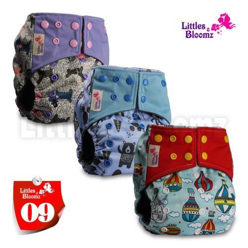 Modern Luxury Printed Washable Real Cloth Pocket Nappy,3 nappies/diapers Set For Girls and Boys Baby In Elegant Style